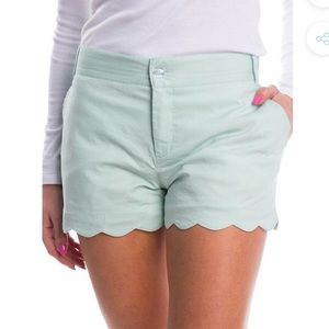 Lauren James Mint Scalloped Shorts